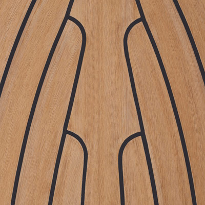Teak with black cauking