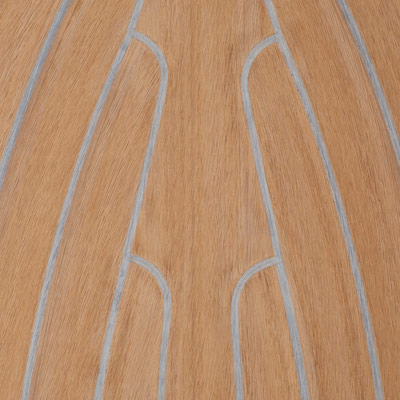 Teak with grey cauking