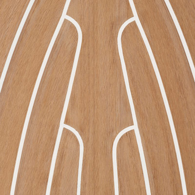 Teak with white cauking